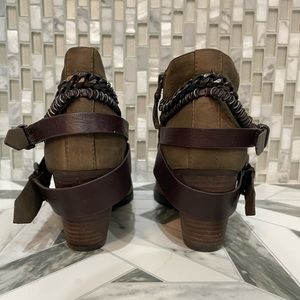 Dolce Vita Ankle Booties Suede Taupe Side Zipper size 8